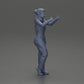 Diorama modelbouw productfoto 7: Staand, lachend meisje in tuinbroek, beide duimen omhoog - Diorama-figuur (Ref Nr. A82)