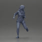 Diorama modelbouw productfoto 7: Diorama-figuur: Hardloopende jonge vrouw met open shirt en shorts, vastberaden (Ref Nr. A102)