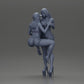 Diorama modelbouw productfoto 7: Miniatuur-diorama: 2 figuren - pet, top & shorts; korte jurk met plateau's (Ref Nr. A135)