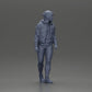 Diorama modelbouw productfoto 7: Diorama figuur: Behaarde man in winterkleding, lopend - Diorama-miniatuur (Ref Nr. A129)