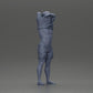 Diorama modelbouw productfoto 7: Staande miniatuur: gespierde man in shorts trekt T-shirt over het hoofd (Ref Nr. A90)