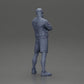 Diorama modelbouw productfoto 8: Figuur: Man met gekruiste armen, pet, jas, shorts, sportschoenen (Ref Nr. A125)