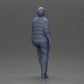 Diorama modelbouw productfoto 8: Miniatuurfiguur: corpulente Aziatische man, omhoog kijkend, in shirt, voet op trede (Ref Nr. A101)