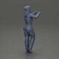 Diorama modelbouw productfoto 8: Staand, lachend meisje in tuinbroek, beide duimen omhoog - Diorama-figuur (Ref Nr. A82)