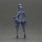 Diorama modelbouw productfoto 8: Miniatuur-diorama: 2 figuren - pet, top & shorts; korte jurk met plateaus (Ref Nr. A135)