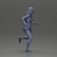 Diorama modelbouw productfoto 8: Diorama-figuur: Hardloopende jonge vrouw met open shirt en shorts, vastberaden (Ref Nr. A102)