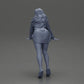 Diorama modelbouw productfoto 8: Diorama-miniatuur: Vrouw in lange blouse, dynamische vooruitpositie op tenen (Ref Nr. A121)