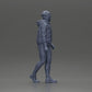 Diorama modelbouw productfoto 8: Diorama figuur: Behaarde man in winterkleding, lopend - Diorama-miniatuur (Ref Nr. A129)