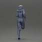 Diorama modelbouw productfoto 8: Diorama-miniatuurfiguur: Hardlopend meisje met lange haren in jas (Ref Nr. A96)