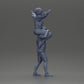 Diorama modelbouw productfoto 8: Miniatuurfiguur: Man in shorts draagt vriendin op schouders, poserend paar (Ref Nr. A76)