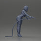 Diorama modelbouw productfoto 8: Diorama figuur: Mechanica met brandstofpistool in rode overall - staande diorama-miniatuur (Ref Nr. A136)