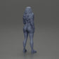 Diorama modelbouw productfoto 9: Miniatuurfiguur: Sportief meisje staand met korte jas, shorts en sneakers (Ref Nr. A74)