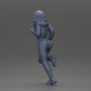 Diorama modelbouw productfoto 9: Diorama-miniatuurfiguur: Loopend meisje met lange haren in jas (Ref Nr. A96)