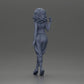 Diorama modelbouw productfoto 9: Miniatuurfiguur: Staande vrouw met krullend haar in groene outfit, poserend (Ref Nr. A130)