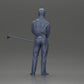 Diorama modelbouw productfoto 9: Diorama figuur: Miniatuur-golfer staand met pet, handschoen en golfclub - Dioramafiguur (Ref Nr. A143)