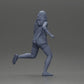 Diorama modelbouw productfoto 9: Diorama-figuur: Hardloopende jonge vrouw met open shirt en shorts, vastberaden (Ref Nr. A102)