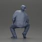 Diorama modelbouw productfoto 9: Diorama-figuur: Zittende hiphopman met jas, pet en sneakers (Ref Nr. A62)