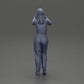 Diorama modelbouw productfoto 9: Staand, lachend meisje in tuinbroek, beide duimen omhoog - Diorama-figuur (Ref Nr. A82)