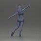 Diorama modelbouw productfoto 9: Diorama-figuur: dynamische vrouw in rode sportoutfit, staande pose, sportschoenen (Ref Nr. A124)
