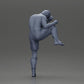 Diorama modelbouw productfoto 9: Diorama figuur: vechtsport-miniatuur, trappositie met hoofdbeschermer, handschoenen en scheenbescherming (Ref Nr. A122)