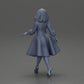 Diorama modelbouw productfoto 9: Diorama figuur: Miniatuurfiguur vrouw in rode jurk met bontaccent in stapende pose - Diorama (Ref Nr. A117)