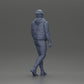 Diorama modelbouw productfoto 9: Diorama figuur: Baardige man in winterkleding, lopend - Diorama-miniatuur (Ref Nr. A129)