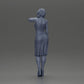 Diorama modelbouw productfoto 9: Vrouwelijke diorama-figuur in mini-jurk, kort haar, hand om hals, ketting (Ref Nr. A99)