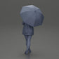 Diorama modelbouw productfoto 9: Vrouwelijke diorama-figuur in open vest en korte broek met paraplu (Ref Nr. A92)