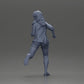 Diorama modelbouw productfoto 10: Diorama-figuur: Hardloopende jonge vrouw met open shirt en shorts, vastberaden (Ref Nr. A102)