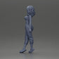 Diorama modelbouw productfoto 10: Miniatuurfiguur: Staande vrouw met krullend haar in groene outfit, poserend (Ref Nr. A130)