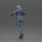 Diorama modelbouw productfoto 10: Vrouwelijke diorama-figuur in minirok en shorts, staand aan de rand van de trap (Ref Nr. A73)