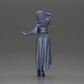 Diorama modelbouw productfoto 10: Miniatuurfiguur: Vrouw in lange trouwjurk met hoge hakken, elegant poserend (Ref Nr. A109)