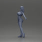Diorama modelbouw productfoto 11: Diorama-figuur: dynamische vrouw in rode sportoutfit, staande pose, sportschoenen (Ref Nr. A124)