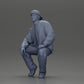 Diorama modelbouw productfoto 11: Diorama-figuur: Zittende hiphop-man met jas, pet en sneakers (Ref Nr. A62)