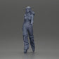 Diorama modelbouw productfoto 11: Diorama figuur: Miniatuur-figuur vrouw in looppose, groen-rood, kort topje, wijde broek, pumps (Ref Nr. A141)