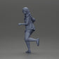 Diorama modelbouw productfoto 11: Diorama-figuur: Hardloopende jonge vrouw met open shirt en shorts, vastberaden (Ref Nr. A102)