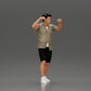 Diorama modelbouw productfoto 1: Diorama-miniatuur: Man in shirt en shorts draagt vrouw op schouders (Ref Nr. A81)