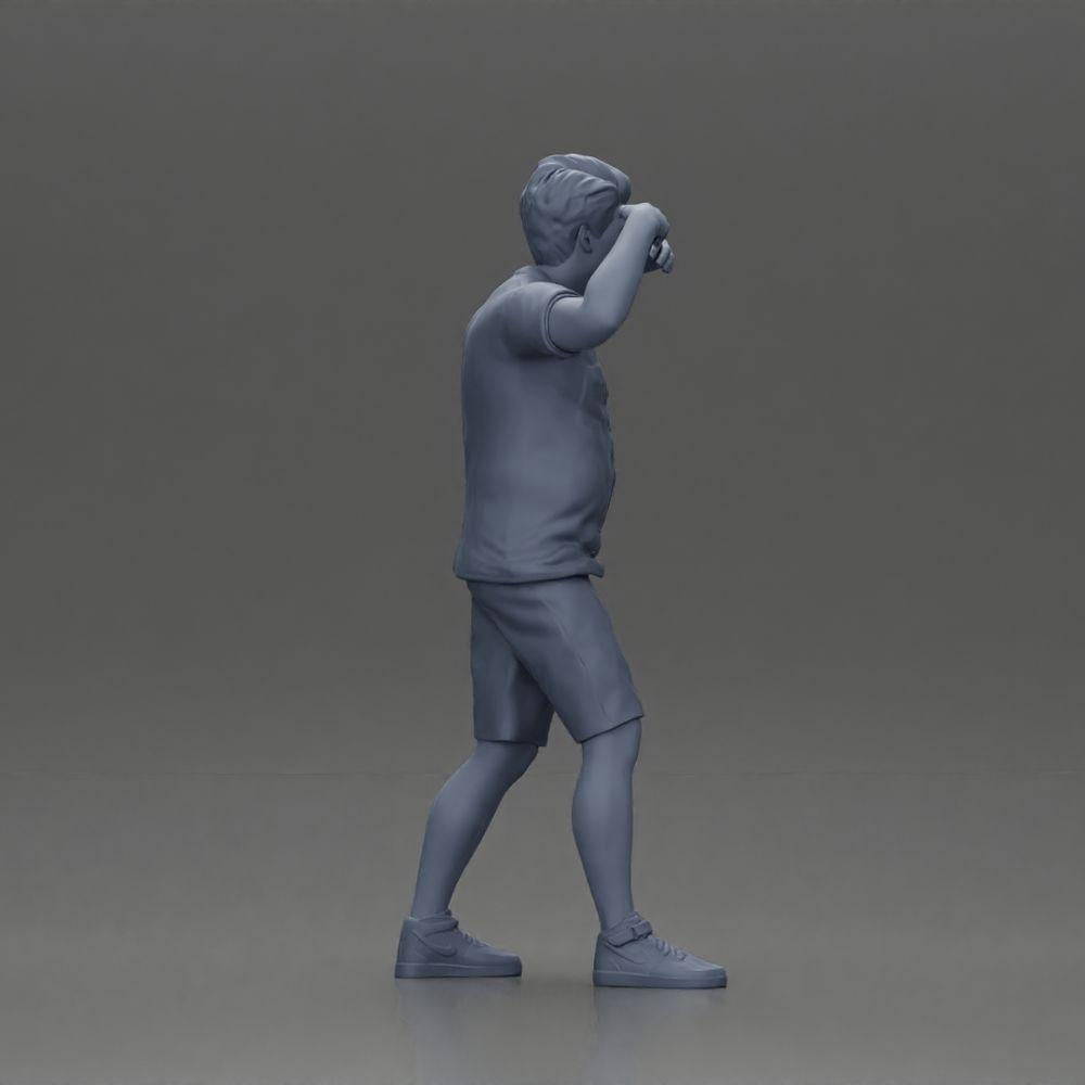 Diorama modelbouw productfoto 8: Diorama-miniatuur: Man in shirt en shorts draagt vrouw op schouders (Ref Nr. A81)