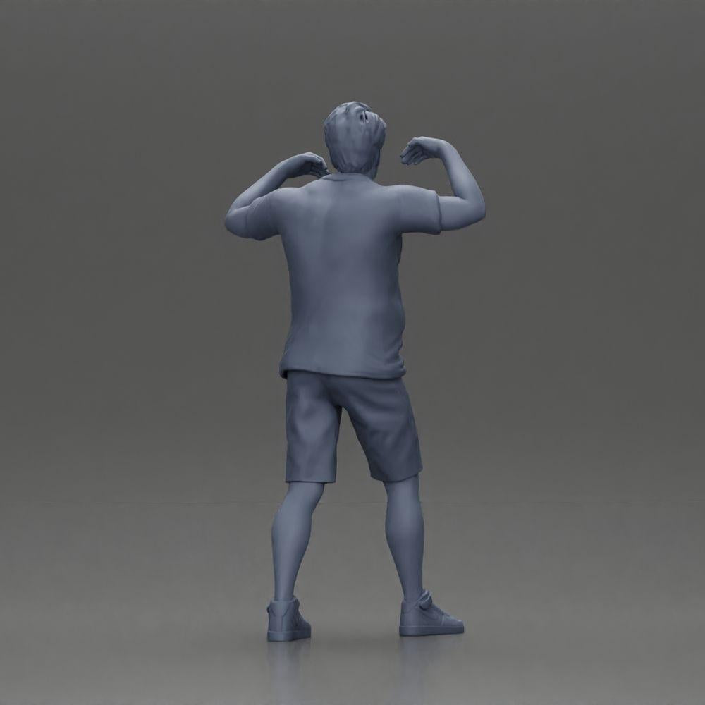 Diorama modelbouw productfoto 9: Diorama-miniatuur: Man in shirt en shorts draagt vrouw op schouders (Ref Nr. A81)