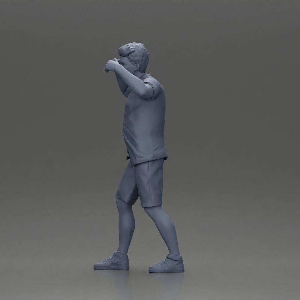 Diorama modelbouw productfoto 11: Diorama-miniatuur: Man in shirt en shorts draagt vrouw op schouders (Ref Nr. A81)