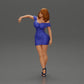 Diorama modelbouw productfoto 0: Diorama figuur: Diorama-miniatuur - Figuur in blauwe jurk & hoge hakken in elegante pose (Ref Nr. A127)