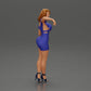 Diorama modelbouw productfoto 2: Diorama figuur: Diorama-miniatuur - Figuur in blauwe jurk & hoge hakken in elegante pose (Ref Nr. A127)