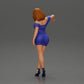 Diorama modelbouw productfoto 4: Diorama figuur: Diorama-miniatuur - Figuur in blauwe jurk & hoge hakken in elegante pose (Ref Nr. A127)