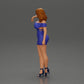 Diorama modelbouw productfoto 5: Diorama figuur: Diorama-miniatuur - Figuur in blauwe jurk & hoge hakken in elegante pose (Ref Nr. A127)