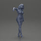 Diorama modelbouw productfoto 7: Diorama figuur: Diorama-miniatuur - figuur in blauwe jurk & hoge hakken in elegante pose (Ref Nr. A127)