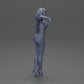 Diorama modelbouw productfoto 8: Diorama figuur: Diorama-miniatuur - Figuur in blauwe jurk & hoge hakken in elegante pose (Ref Nr. A127)