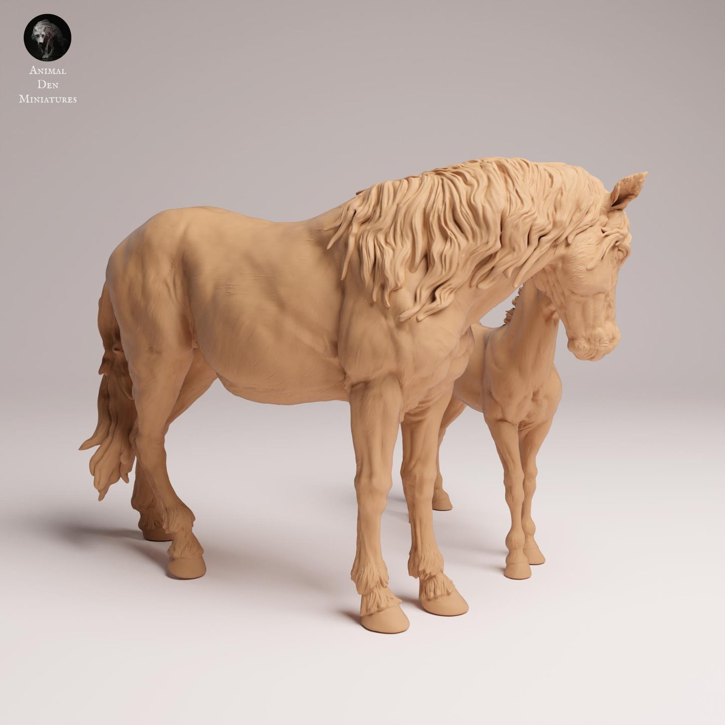 Productfoto Dierfiguur Diorama, Modelbouw: 0: Wilde Dierfiguren: Mustang Merrie en Veulen – Paarden (Ref 25_09_04)