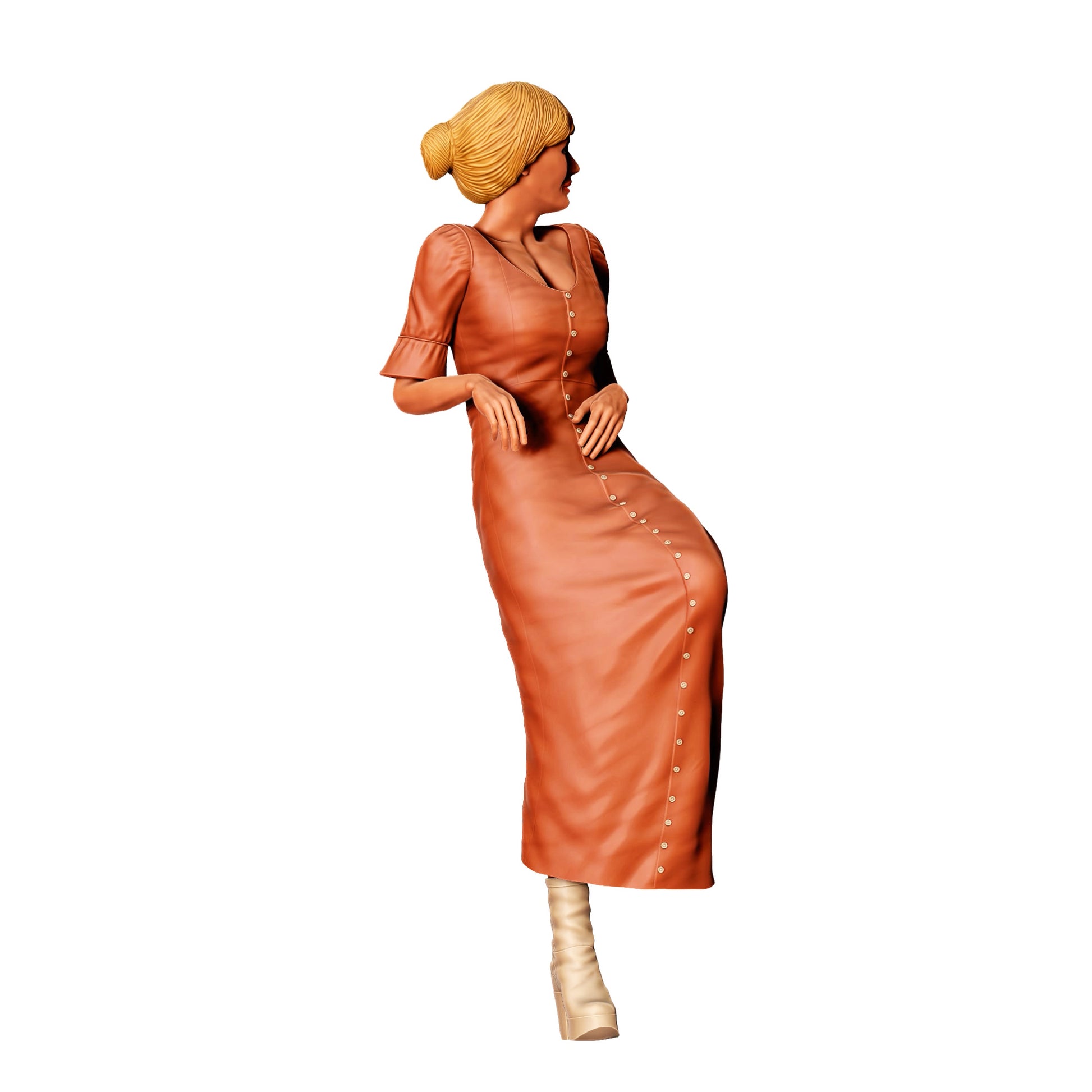 3DP Miniatures 1: Stehende Figur: Frau im langen Kleid & Stiefeln (Ref. Nr. 458)