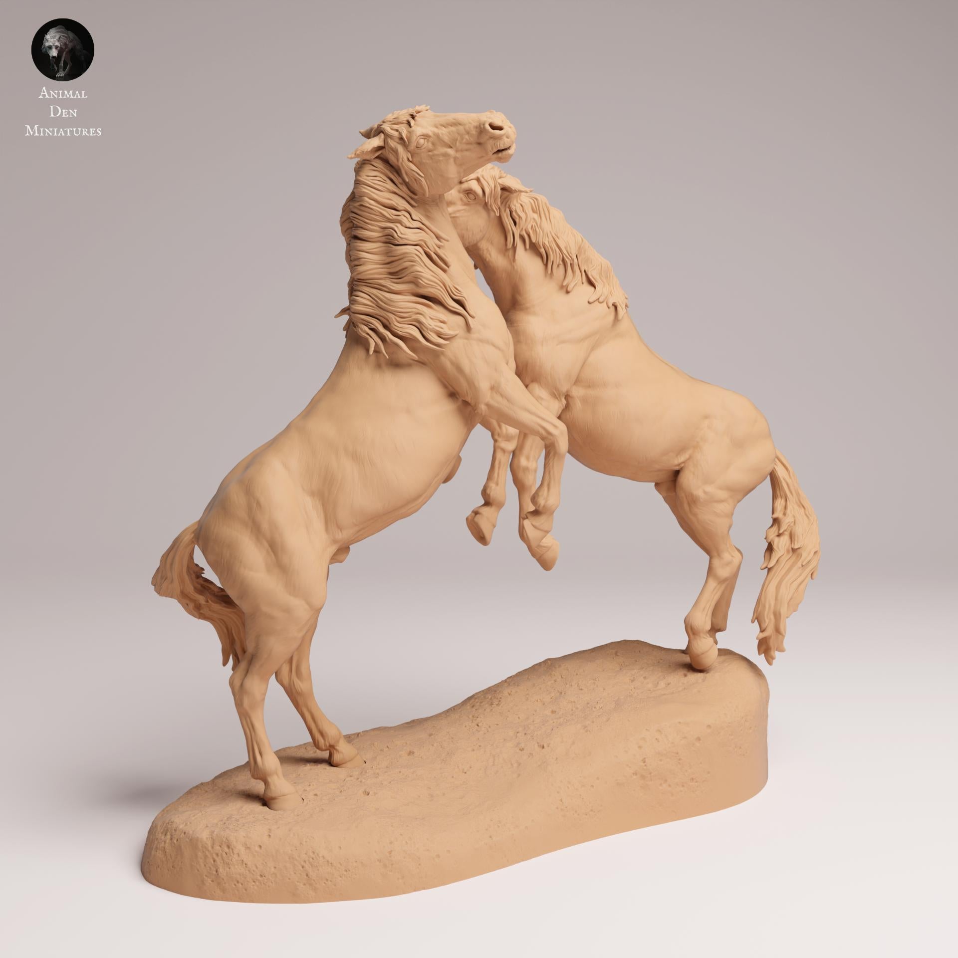 Productfoto Dierfiguur Diorama, Modelbouw: 0: Wilde Dierfiguren: vechtende Mustangs – Paarden (Ref 25_09_03)