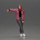 Diorama modelbouw productfoto 0: Diorama-figuur vrouw met hoofddoek en jas, leunend tegen de auto, arm uitgestrekt (Ref Nr. A59)